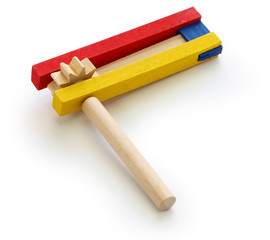 gragger, grogger, noise maker, a type of ratchet for used in Purim celebration in Jewish tradition.
