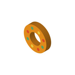 Donut isometric right top view 3D icon