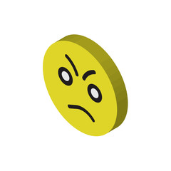 Angry isometric right top view 3D icon