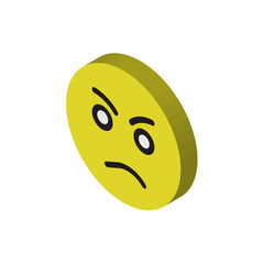 Fototapeta premium Angry isometric right top view 3D icon