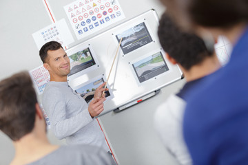 male teacher of the driving school