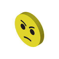 Angry isometric right top view 3D icon