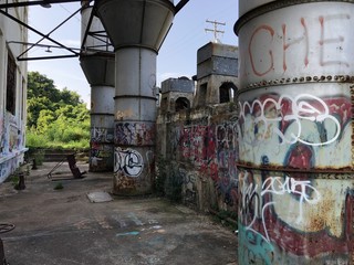 Graffiti in old factory