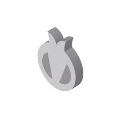 Garlic isometric right top view 3D icon
