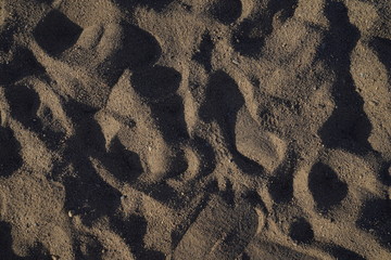 Brown sand on the beach