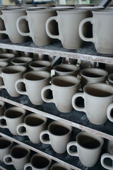 pottery drying in a workshop