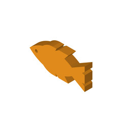 Fish isometric right top view 3D icon
