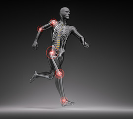 Laufender Athlet Schmerzpunkten