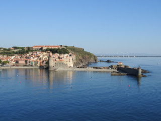 vue aérienne bai collioure pyrénées orientales