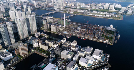 Fototapeta premium tokyo bay in aerial view