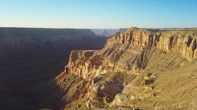 Arizona landscape sunset with canyon and valley