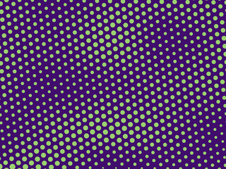 Green-purple halftone background. Digital gradient. Abstract backdrop with circles, point, dots