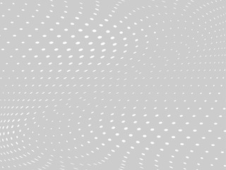 White-gray halftone background. Digital gradient. Abstract backdrop with circles, point, dots