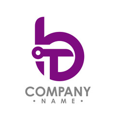Letter B and T icon. Technology Smart logo, computer and data related business, hi-tech and innovative, electronic