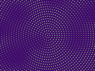 Green-purple halftone background. Digital gradient. Abstract backdrop with circles, point, dots