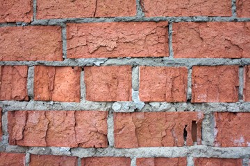 the texture of the bric wall after periodic freezing