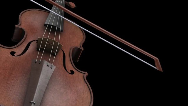 CG animation with alpha channel violin