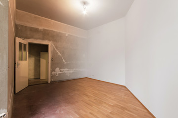 empty room renovation concept - before and after  -