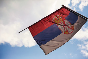 Serbian Flag and Sky