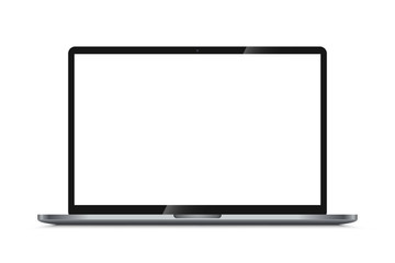 Modern Laptop with White Blank Screen
