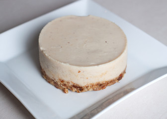 Raw vegan caramel and strawberry cheesecake
