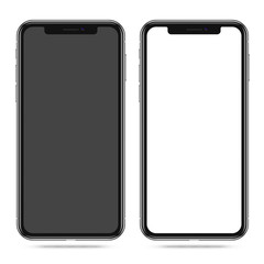 Modern Smartphone with Blank Black and White Screen