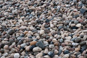 small round sea stones, pebbles, texture