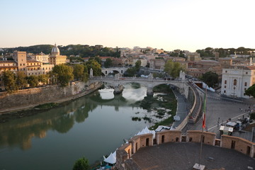 View to Ponte Vittorio Emanuele II in Rome, Italy 