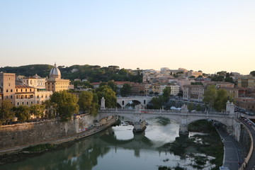 Fototapeta na wymiar View to Ponte Vittorio Emanuele II in Rome, Italy 