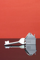 The concept home key and keychain house