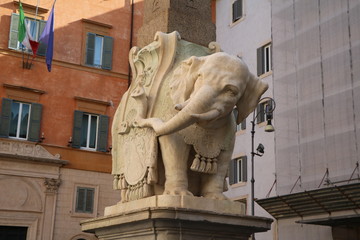 Bernini's elephant on the Piazza della Minerva in Rome, Italy