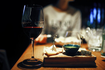 Dinner on the table in a cafe