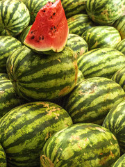 Water melon in the fruit market in Brazil