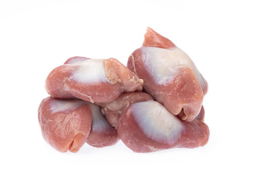 Fresh gizzards isolated on white background