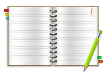 Notebook and Pencil vector