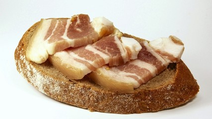Salted meat and rye bread.
