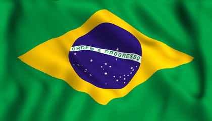 Flag brazil symbol waving