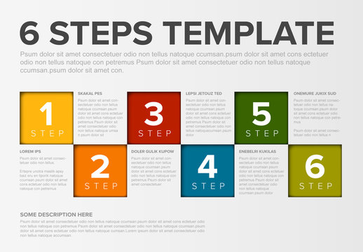 Infographic Layout with Multicolored Step Headers
