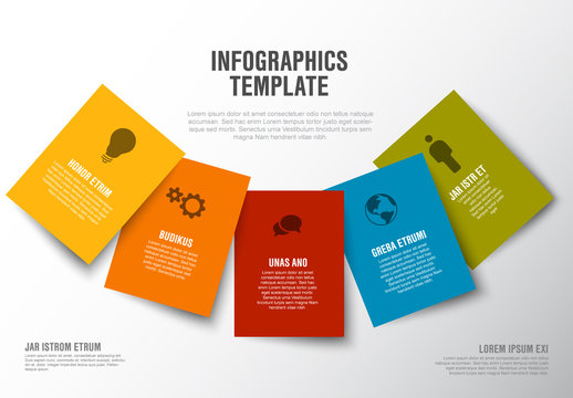 Infographic Layout with Multicolored Cards