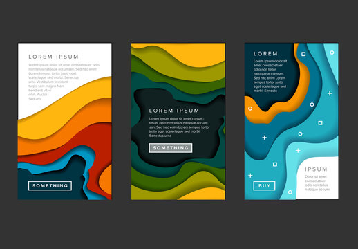 Web Banner Templates with Cut Paper Effect