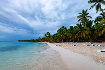 Ocean and tropical coastline in Dominican Republic