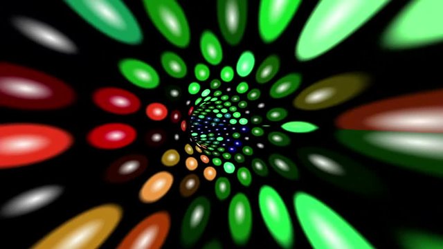 Abstract colorful dots tunnel