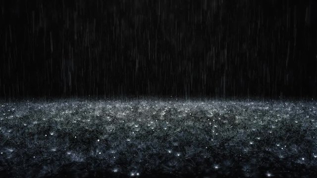 Rain on black background