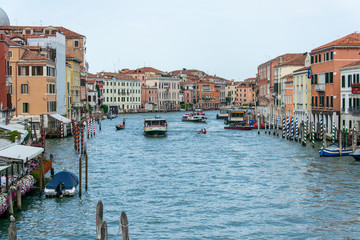 Fototapeta na wymiar View of canal grande from the bridge of Scalzi Venice Italy 