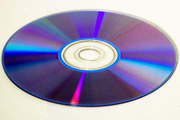 DVD closeup and reflex in white background