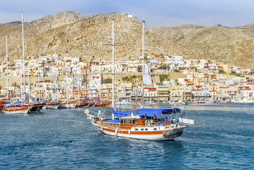 Kalymnos Island, Greece; 22 October 2010: Bodrum Cup Races, Gulet Wooden Sailboats