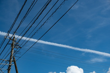 飛行機雲と3