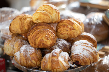Croissants piled high