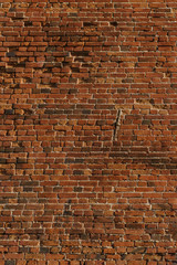 Old red brick wall texture