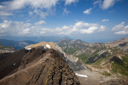 The Swiss Alps In Summertime From Piz Gloria, Switzerland.